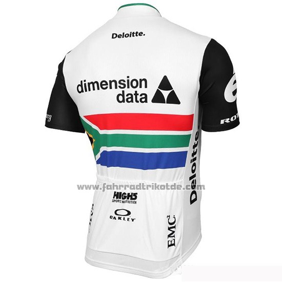 2019 Fahrradbekleidung Dimension Data Champion Afrika Trikot Kurzarm und Tragerhose